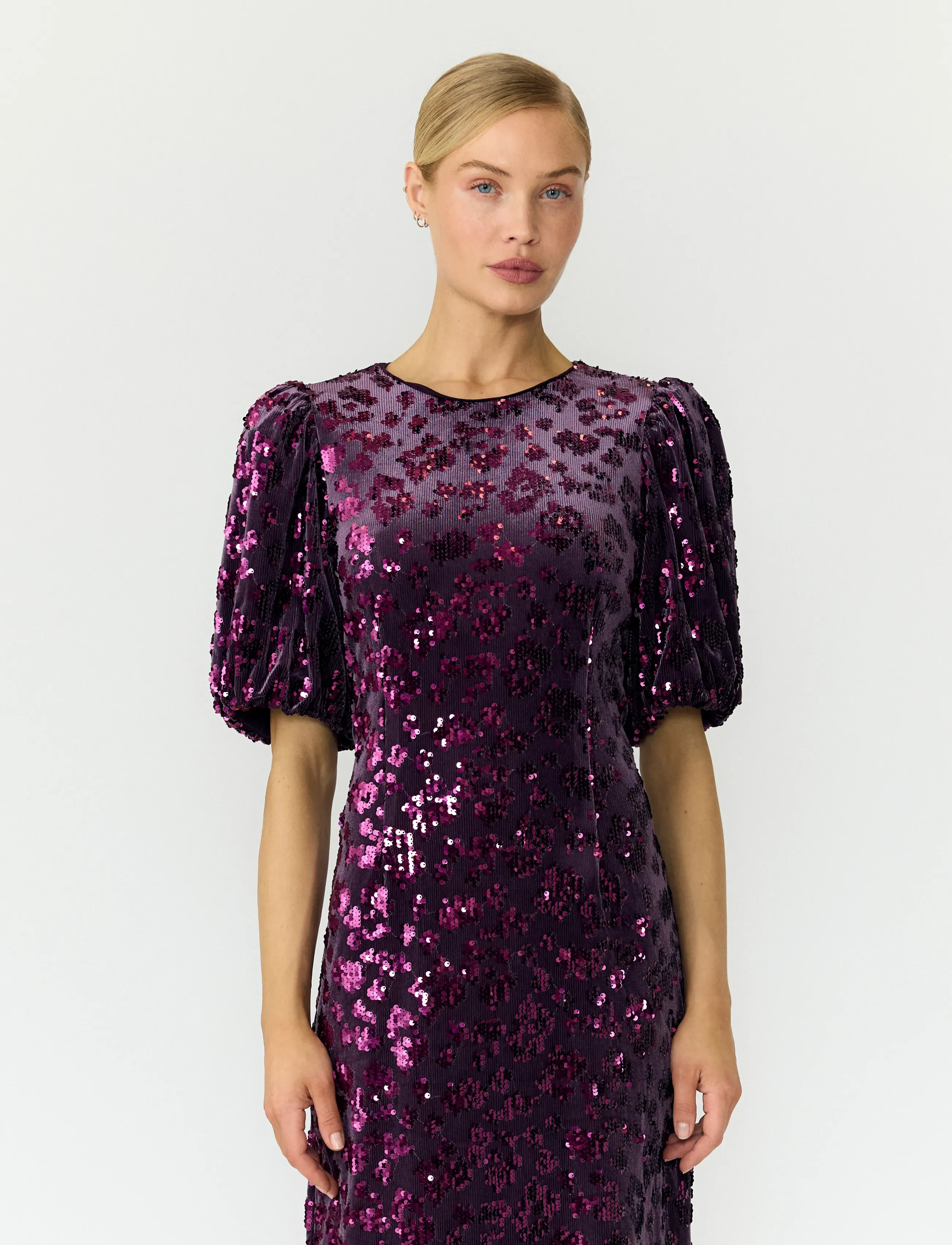 YAS YASSOFIE 2/4 SEQUIN MIDI DRESS S. NOOS - Festtøj - SHADOW PURPLE / purple