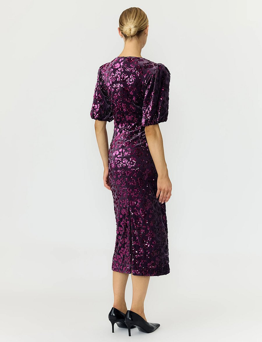 YAS - YASSOFIE 2/4 SEQUIN MIDI DRESS S. NOOS - pailletkjoler - shadow purple - 3