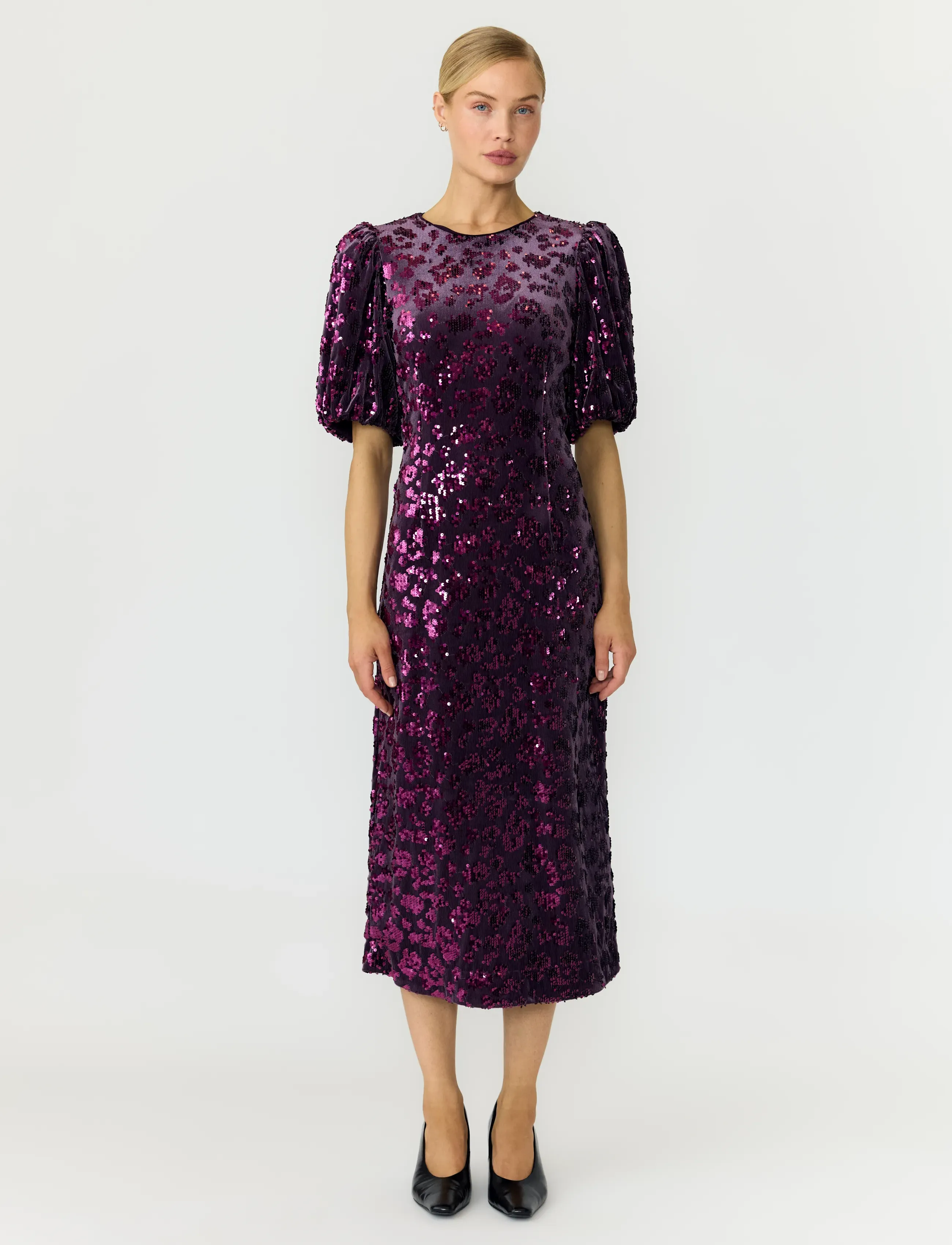 YAS - YASSOFIE 2/4 SEQUIN MIDI DRESS S. NOOS - pailletkjoler - shadow purple - 4
