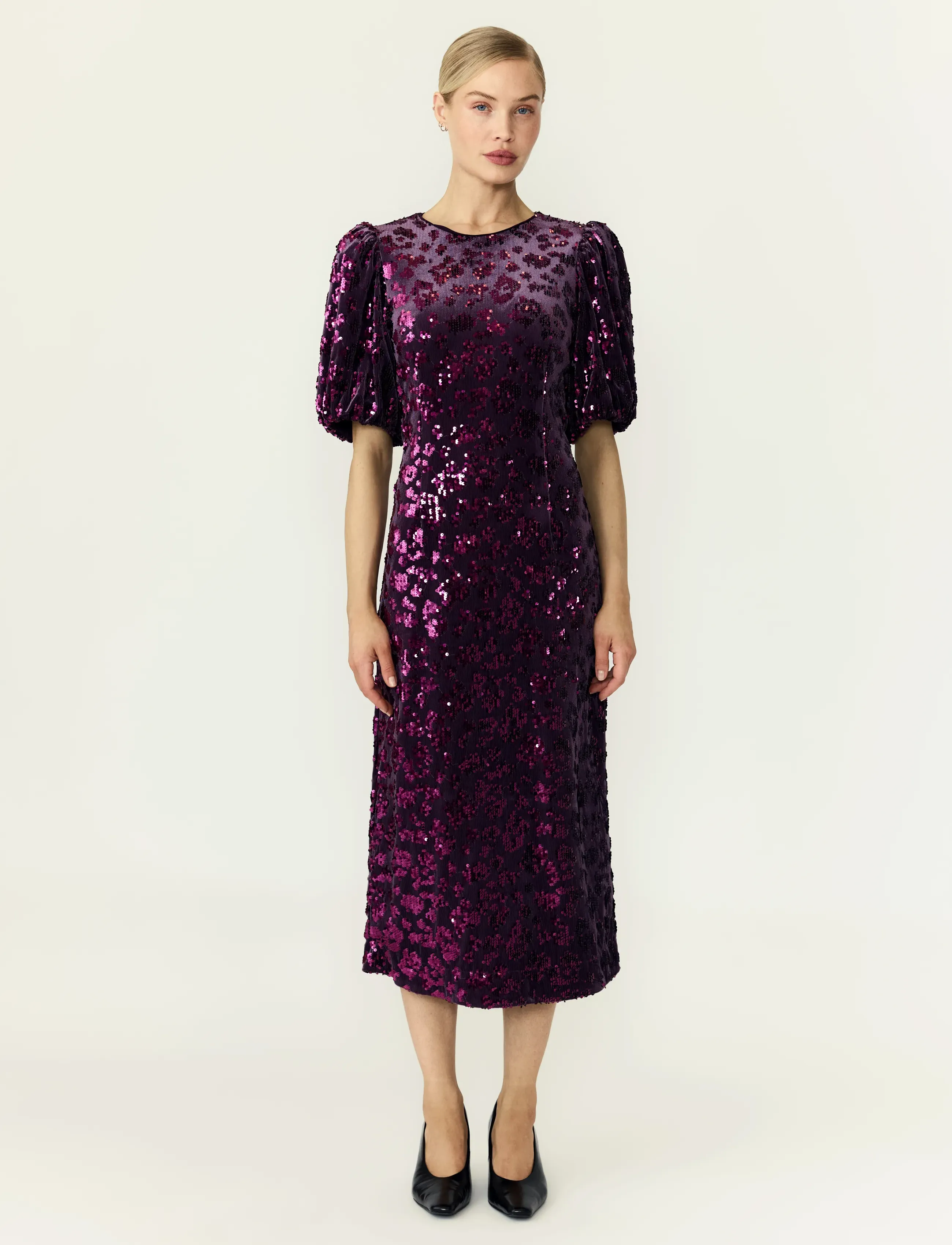 YAS - YASSOFIE 2/4 SEQUIN MIDI DRESS S. NOOS - sequin dresses - shadow purple - 4