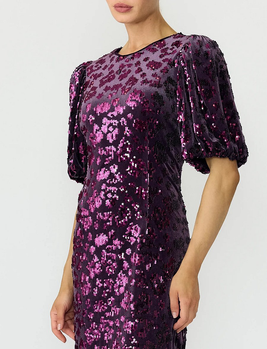 YAS - YASSOFIE 2/4 SEQUIN MIDI DRESS S. NOOS - pailletkjoler - shadow purple - 5