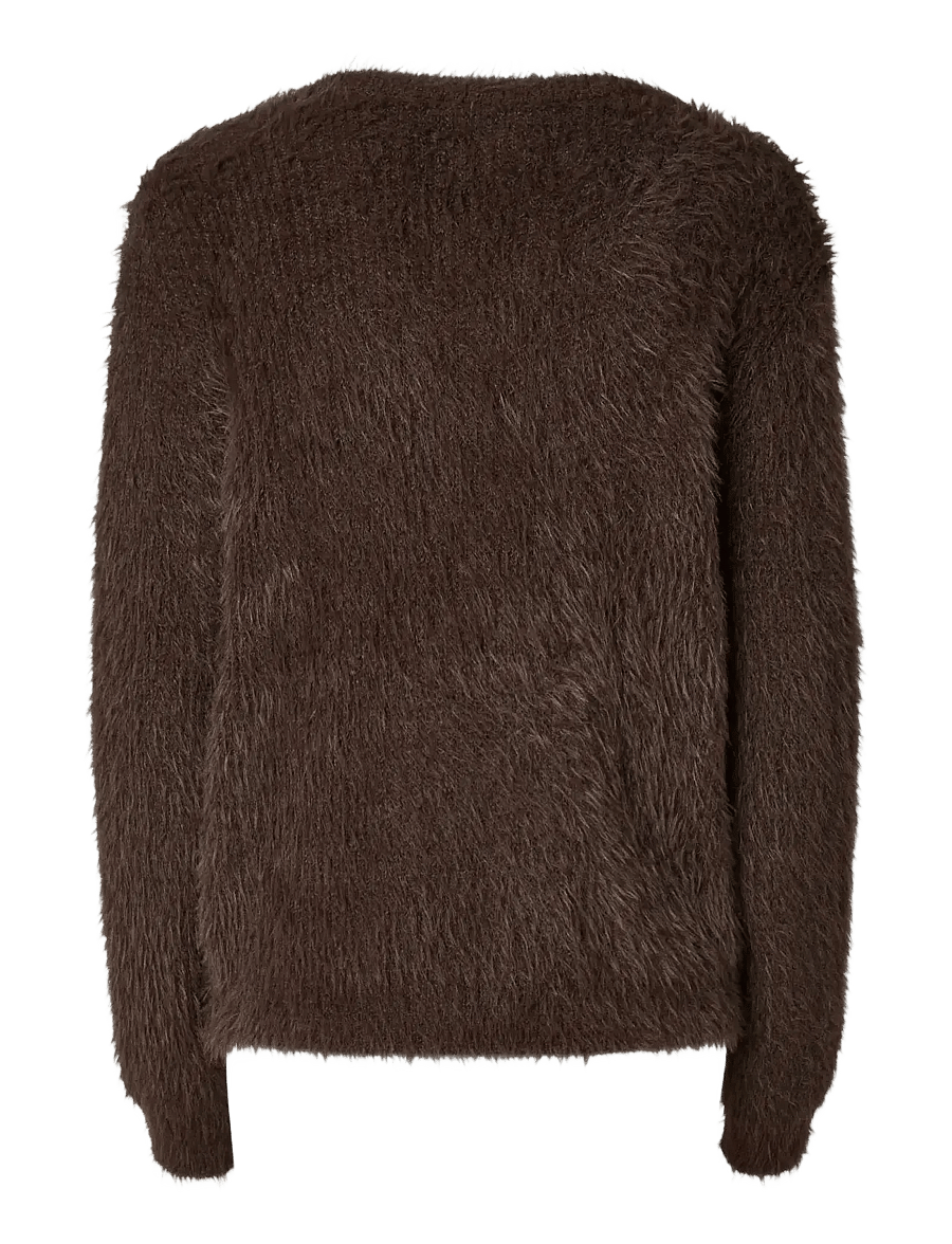 YAS - YASLAVA LS KNIT PULLOVER - kampsunid - hot fudge - 1