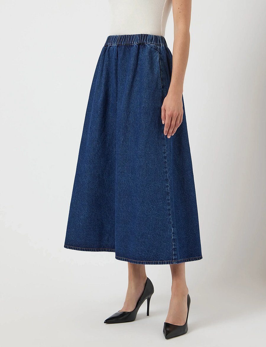 YAS - YASCOTMA HW LONG DENIM SKIRT S. - D2D - medium blue denim - 0