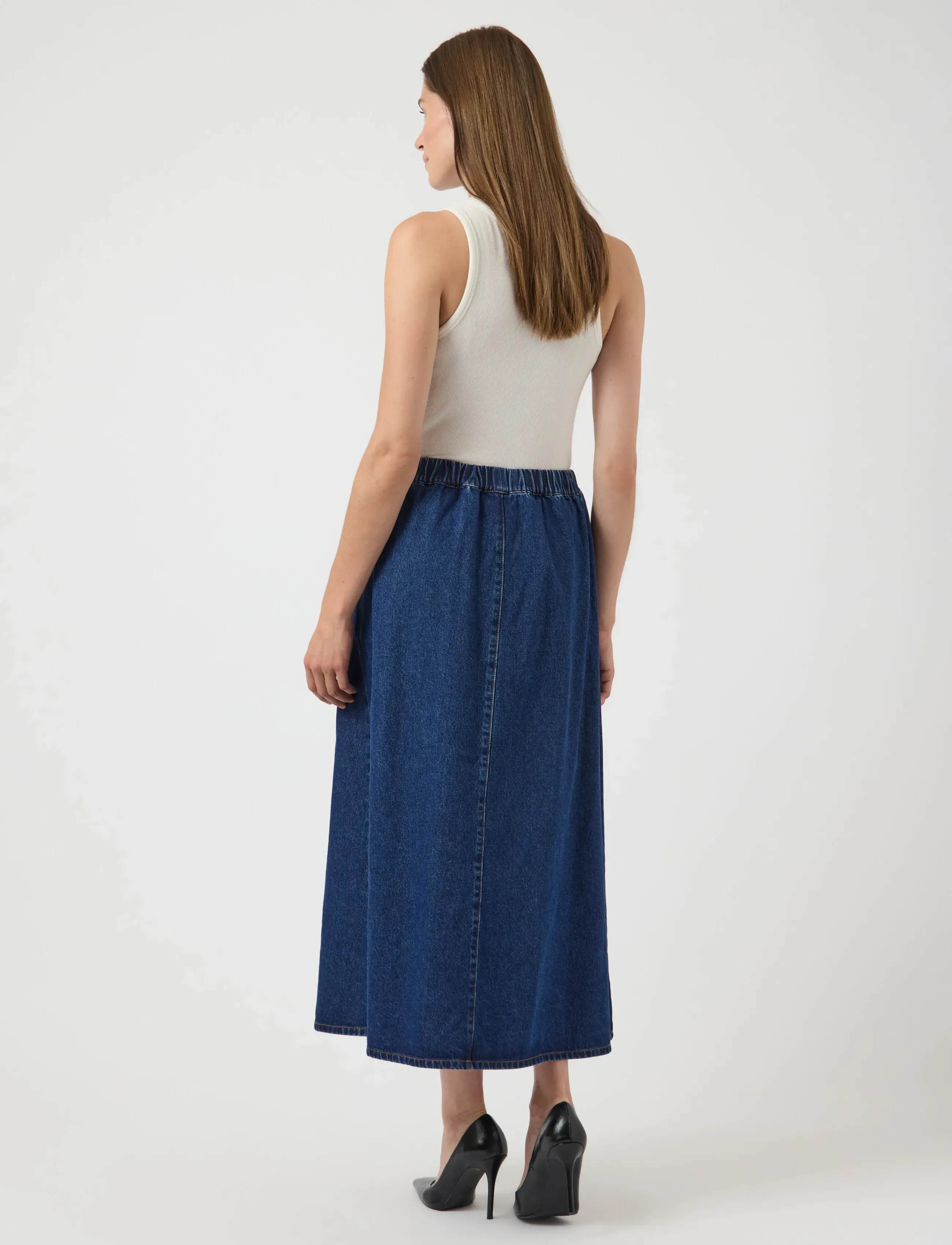 YAS - YASCOTMA HW LONG DENIM SKIRT S. - D2D - medium blue denim - 3