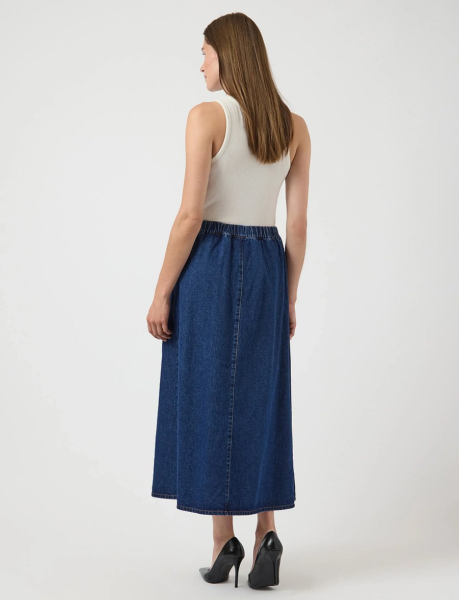 YAS - YASCOTMA HW LONG DENIM SKIRT S. - D2D - medium blue denim - 3