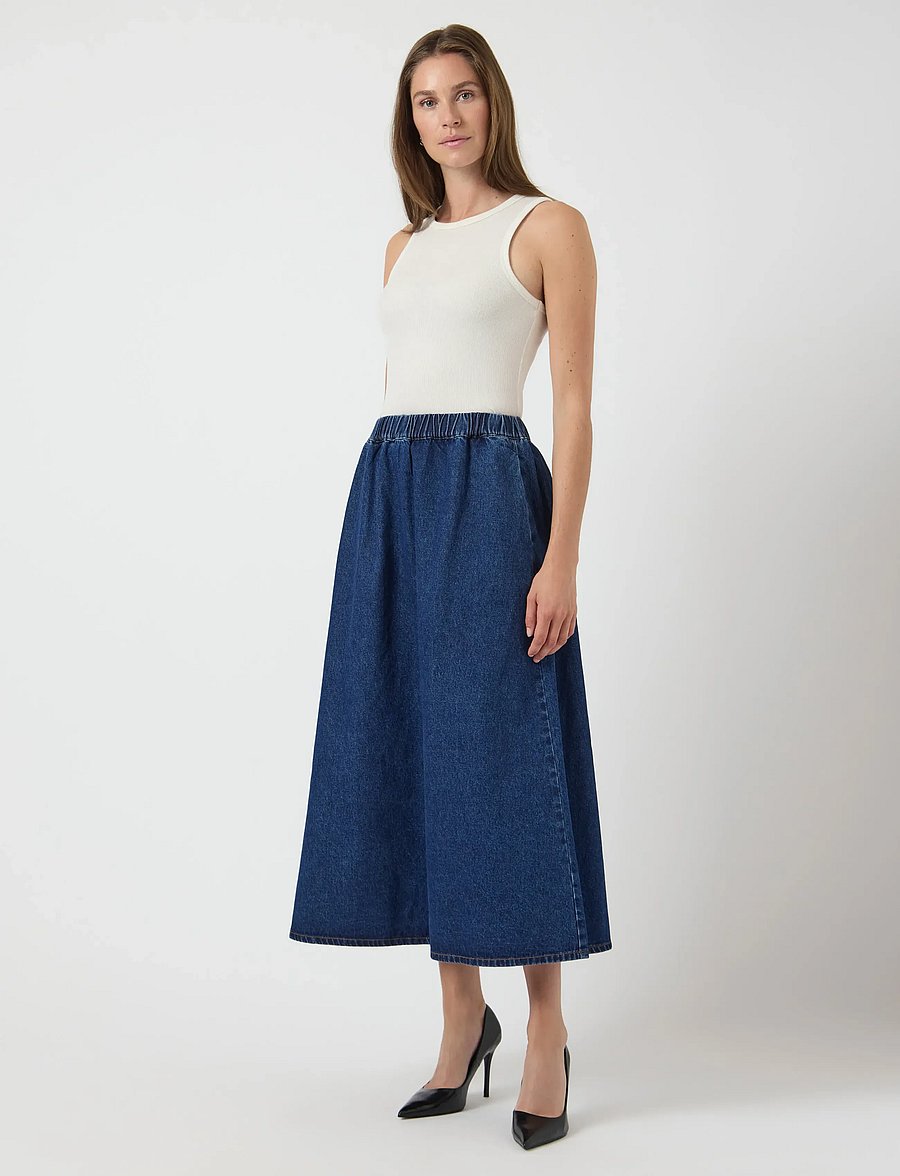 YAS - YASCOTMA HW LONG DENIM SKIRT S. - D2D - medium blue denim - 4
