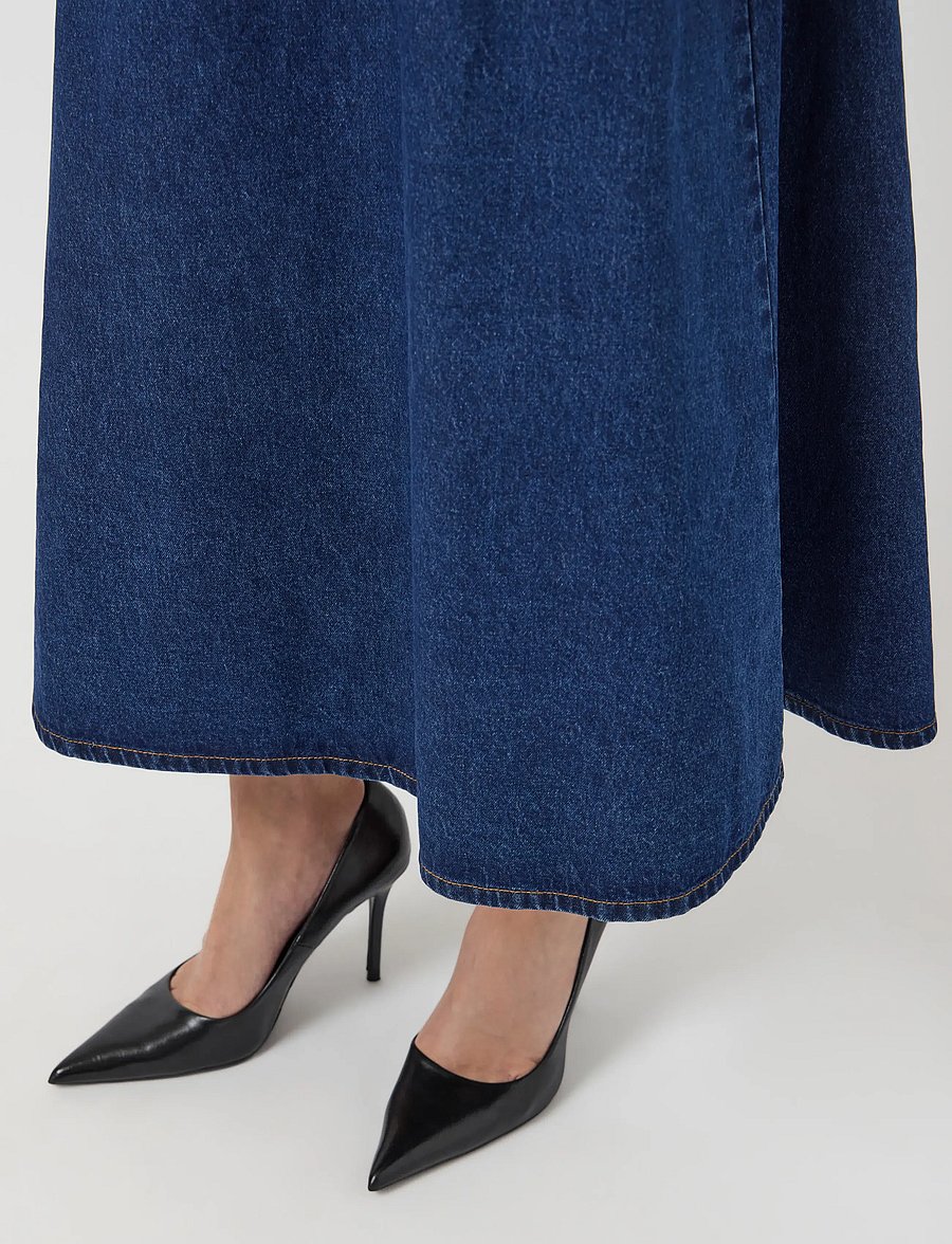 YAS - YASCOTMA HW LONG DENIM SKIRT S. - D2D - medium blue denim - 5