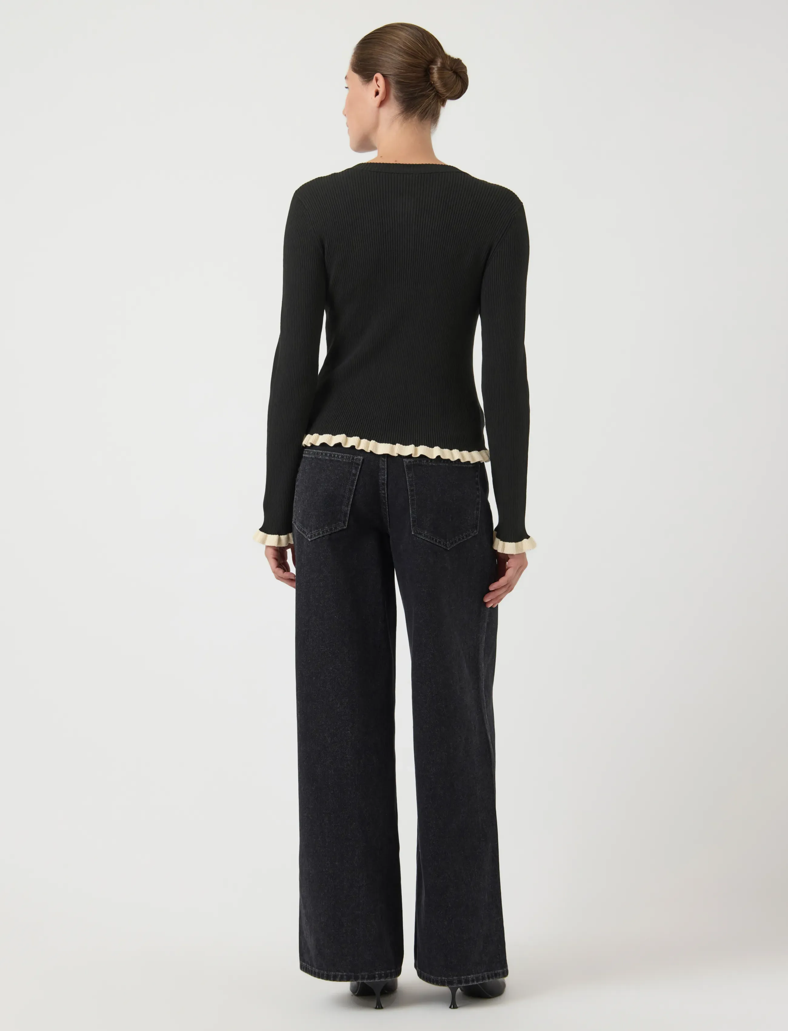 YAS - YASFLOMA LS KNIT PULLOVER S. - black - 3