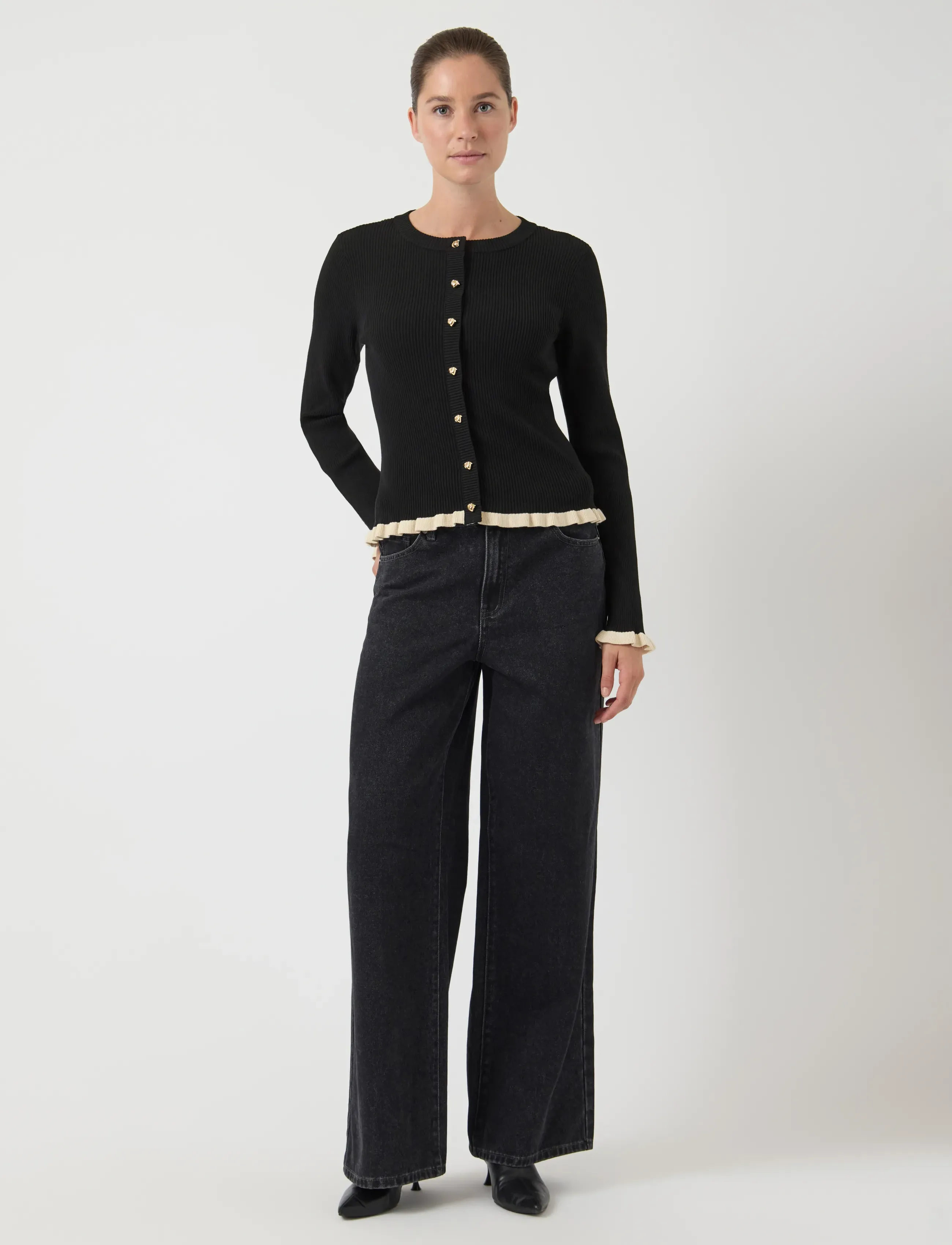 YAS - YASFLOMA LS KNIT PULLOVER S. - black - 4