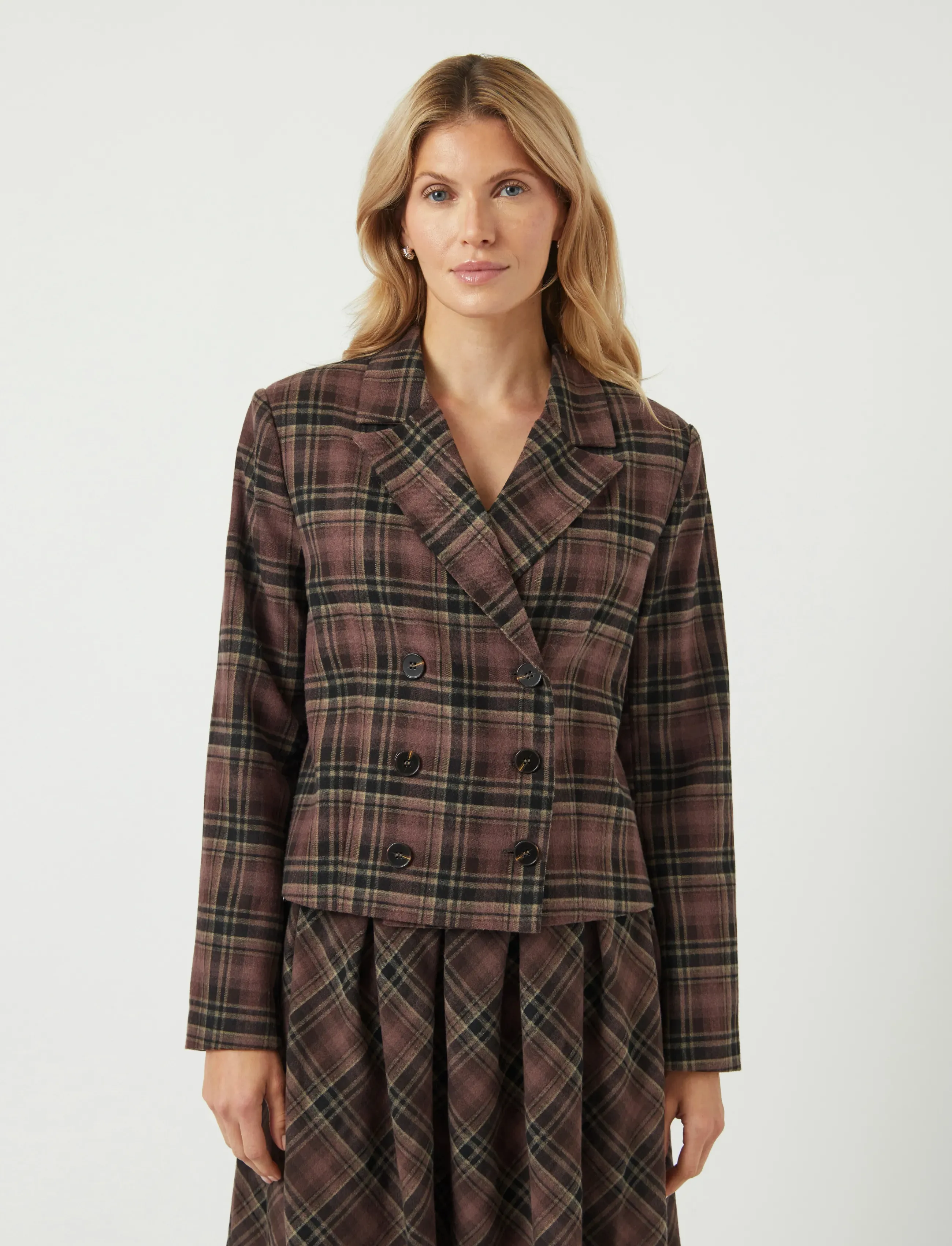 YAS turbo Ls Blazer, Kvinder, Kort Dobbeltradet Blazer, Bordeaux, Str: 34