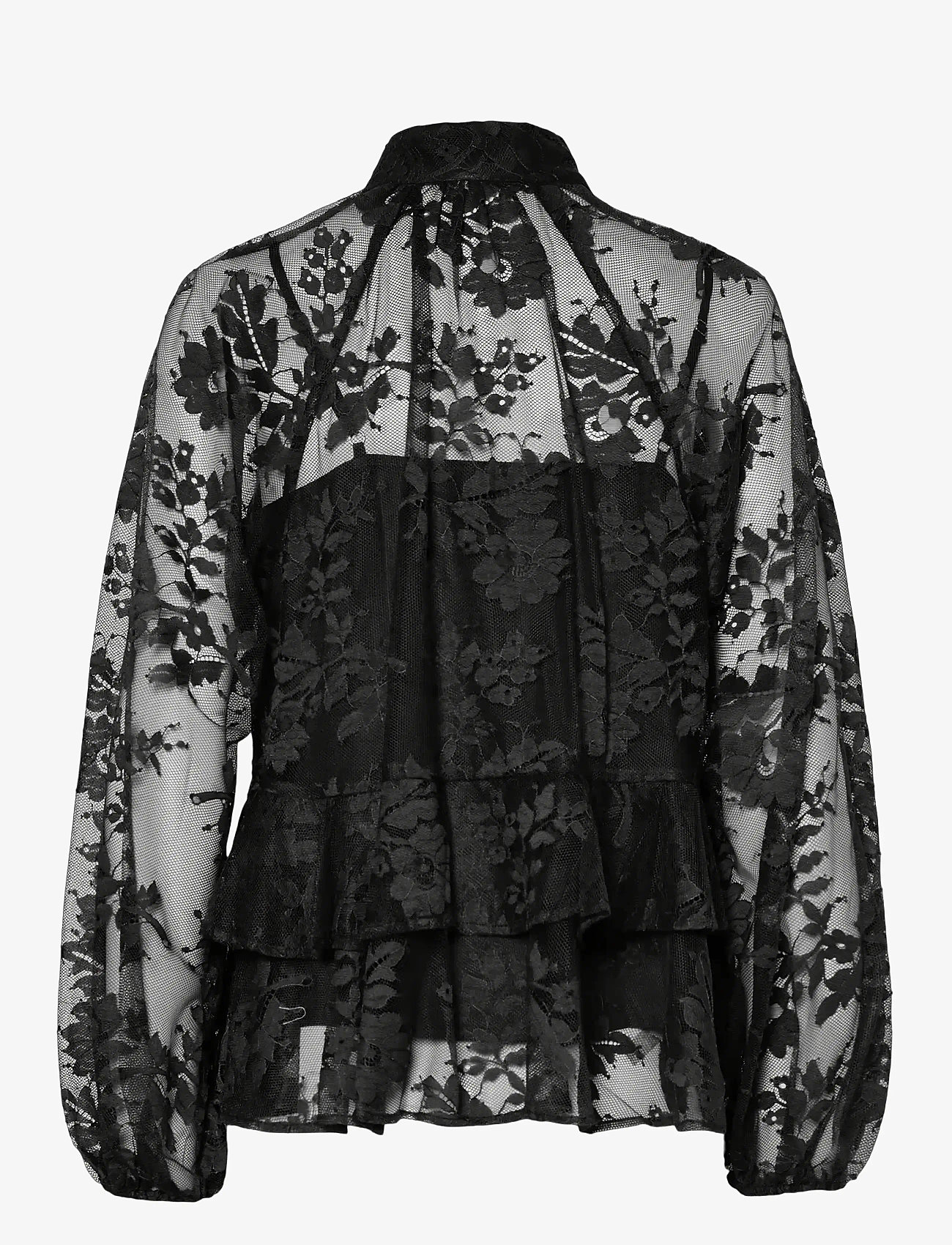 YAS - YASLACILLA LS LACE TOP - SHOW - long sleeved blouses - black - 1