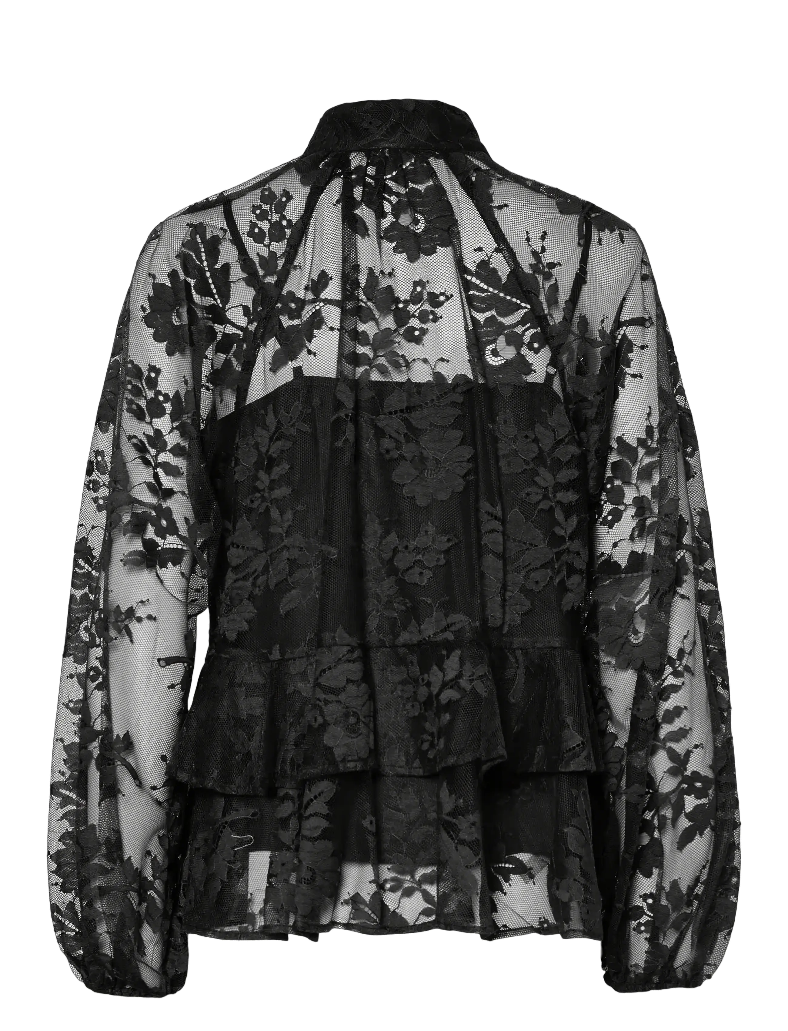 YAS - YASLACILLA LS LACE TOP - SHOW - palaidinės ilgomis rankovėmis - black - 1