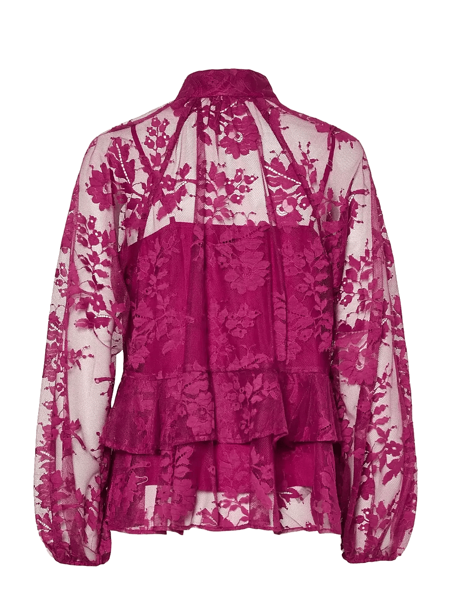 YAS - YASLACILLA LS LACE TOP - SHOW - blouses à manches longues - boysenberry - 1