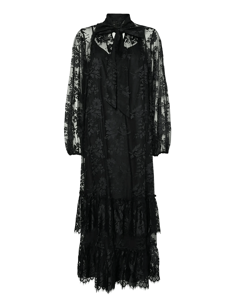 YAS - YASLACILLA LS LACE LONG DRESS - SHOW - pitskleidid - black - 0