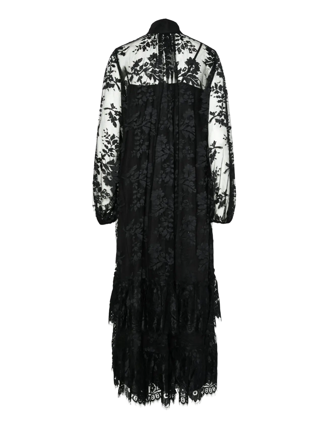 YAS - YASLACILLA LS LACE LONG DRESS - SHOW - spitzenkleider - black - 1