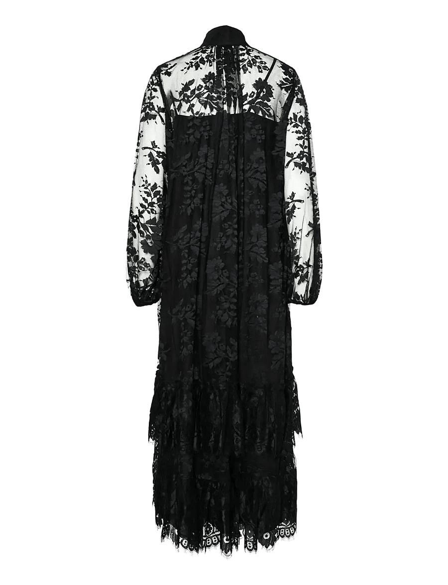 YAS - YASLACILLA LS LACE LONG DRESS - SHOW - spitzenkleider - black - 1