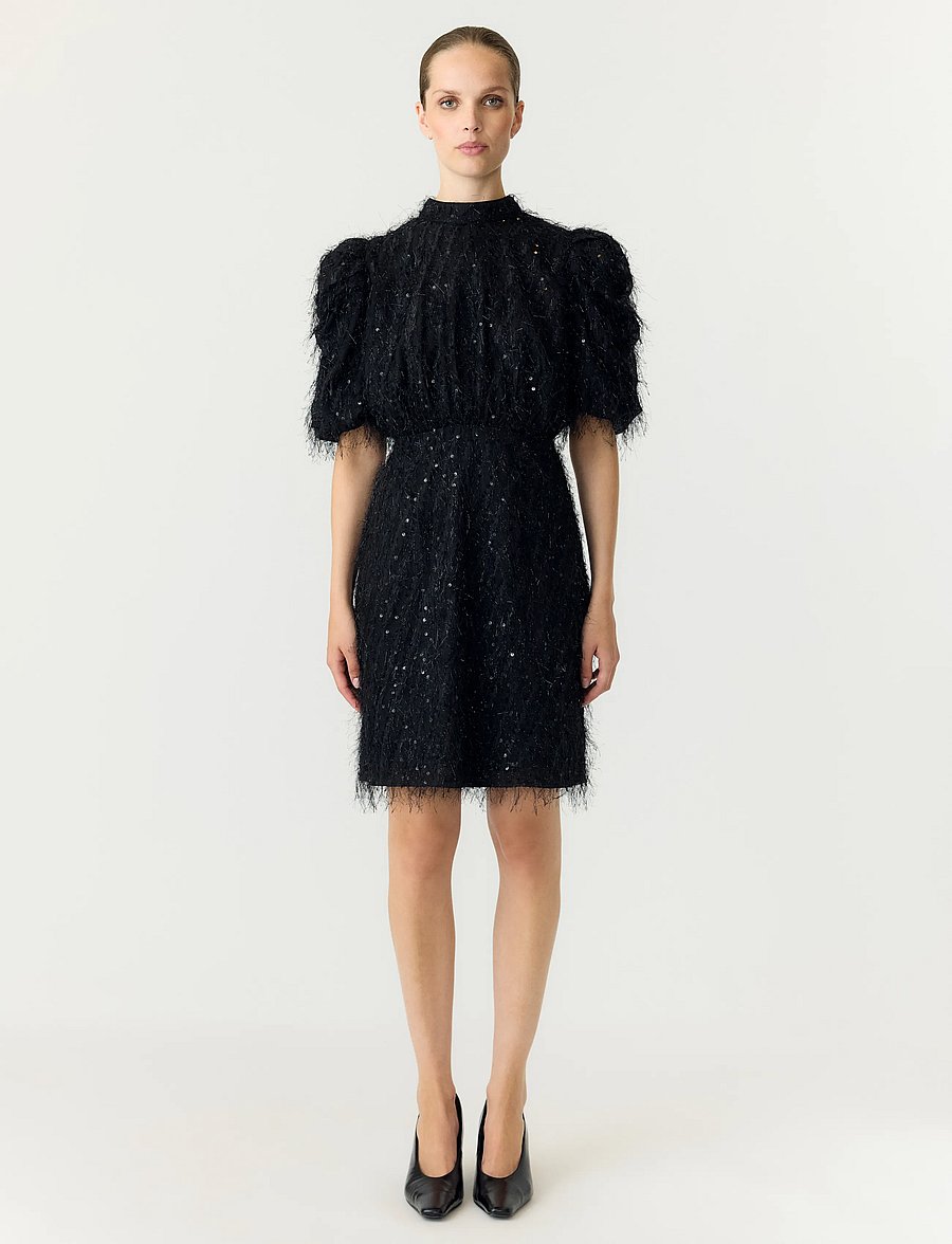 YAS - YASILZA 2/4 SEQUIN DRESS NOOS - pallíetturkjólar - black - 0