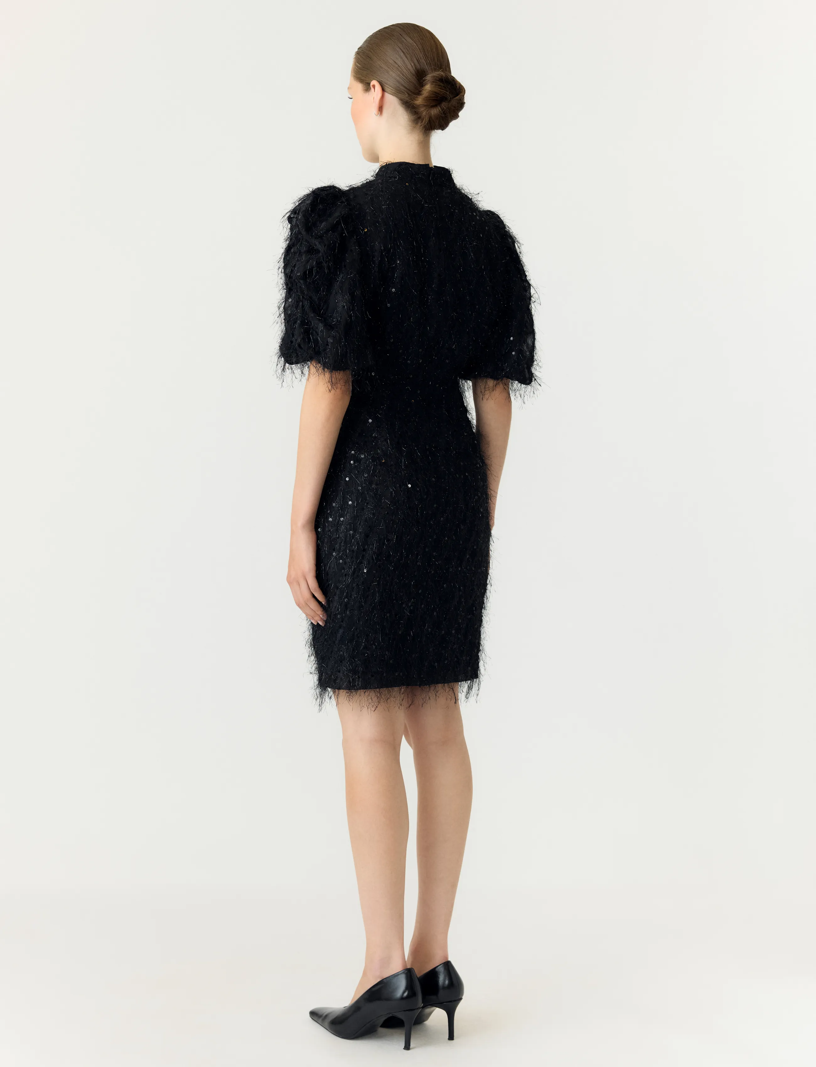 YAS - YASILZA 2/4 SEQUIN DRESS NOOS - pallíetturkjólar - black - 3