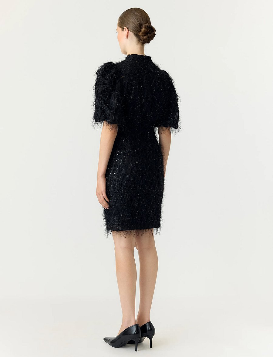 YAS - YASILZA 2/4 SEQUIN DRESS NOOS - pallíetturkjólar - black - 3
