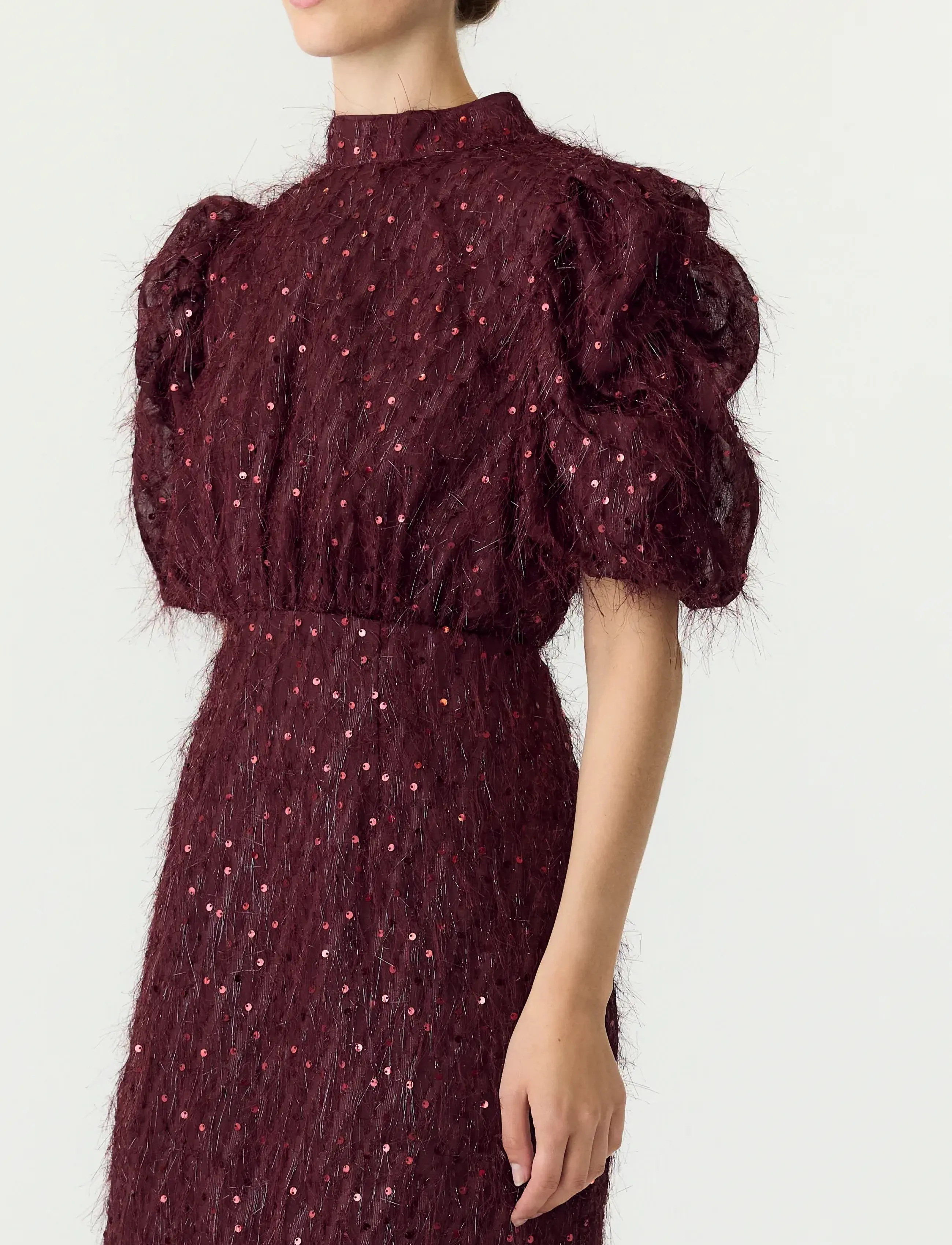 YAS - YASILZA 2/4 SEQUIN DRESS NOOS - paljettklänningar - port royale - 5