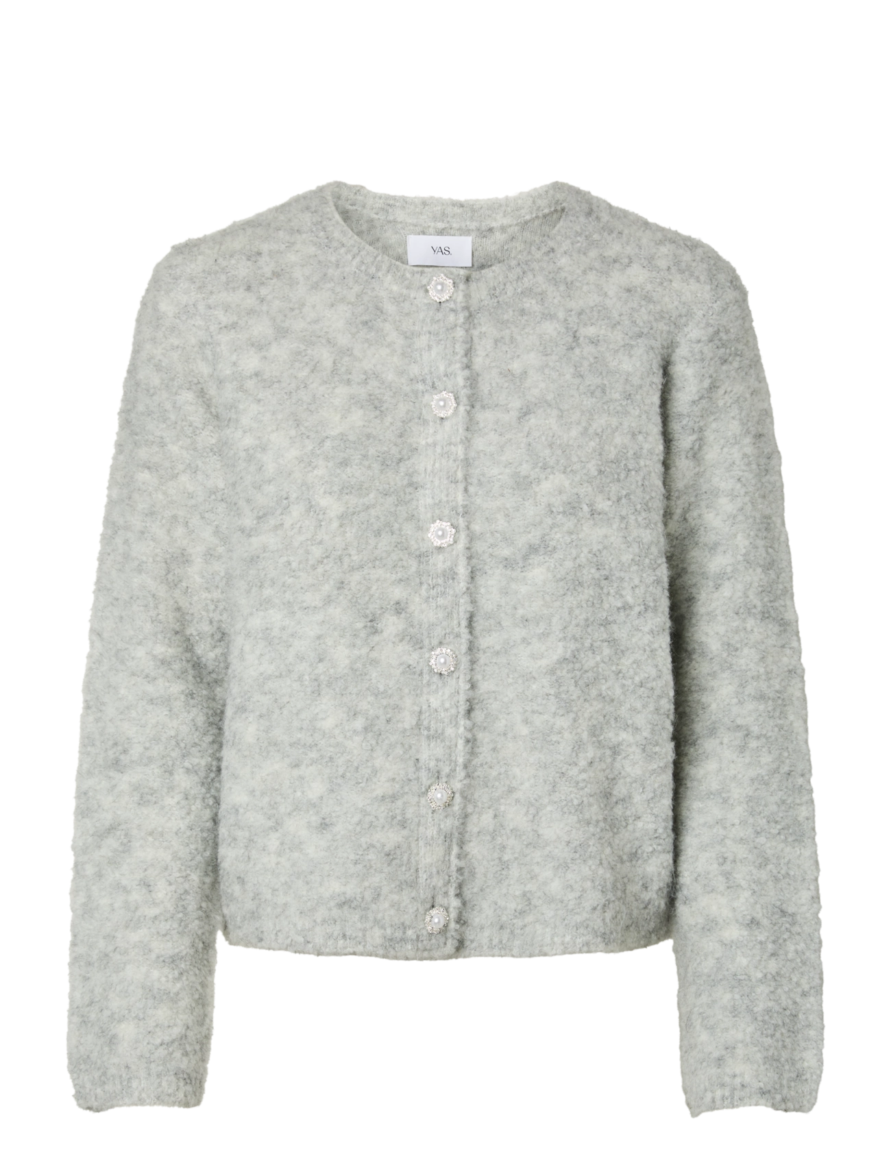 YAS YASPLYRA LS KNIT CARDIGAN - Special Occasions - LIGHT GREY MELANGE / grey