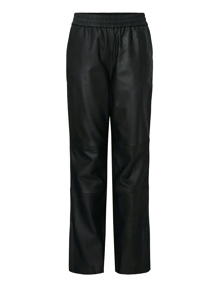 YAS - YASSOPHIE HW LEATHER PANTS NOOS - Ādas bikses - black - 1