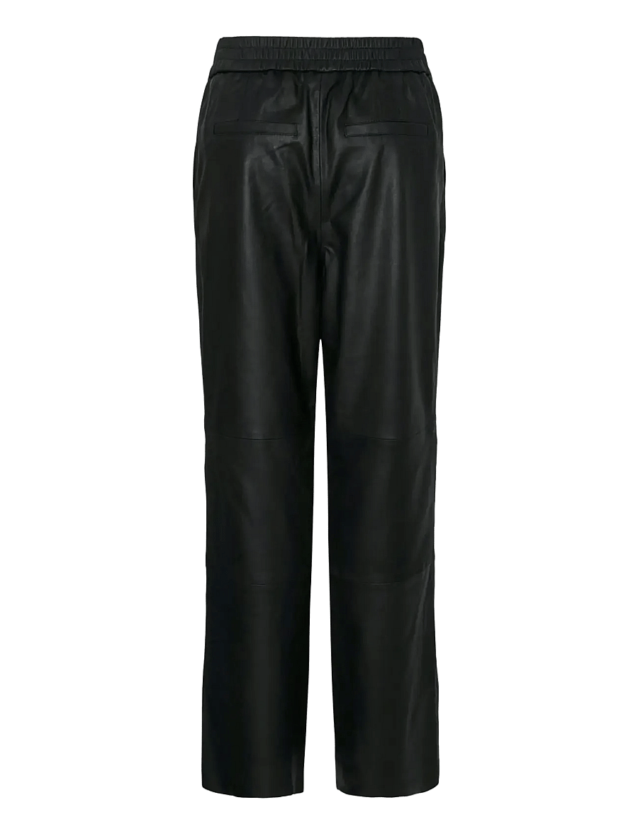 YAS - YASSOPHIE HW LEATHER PANTS NOOS - Ādas bikses - black - 2