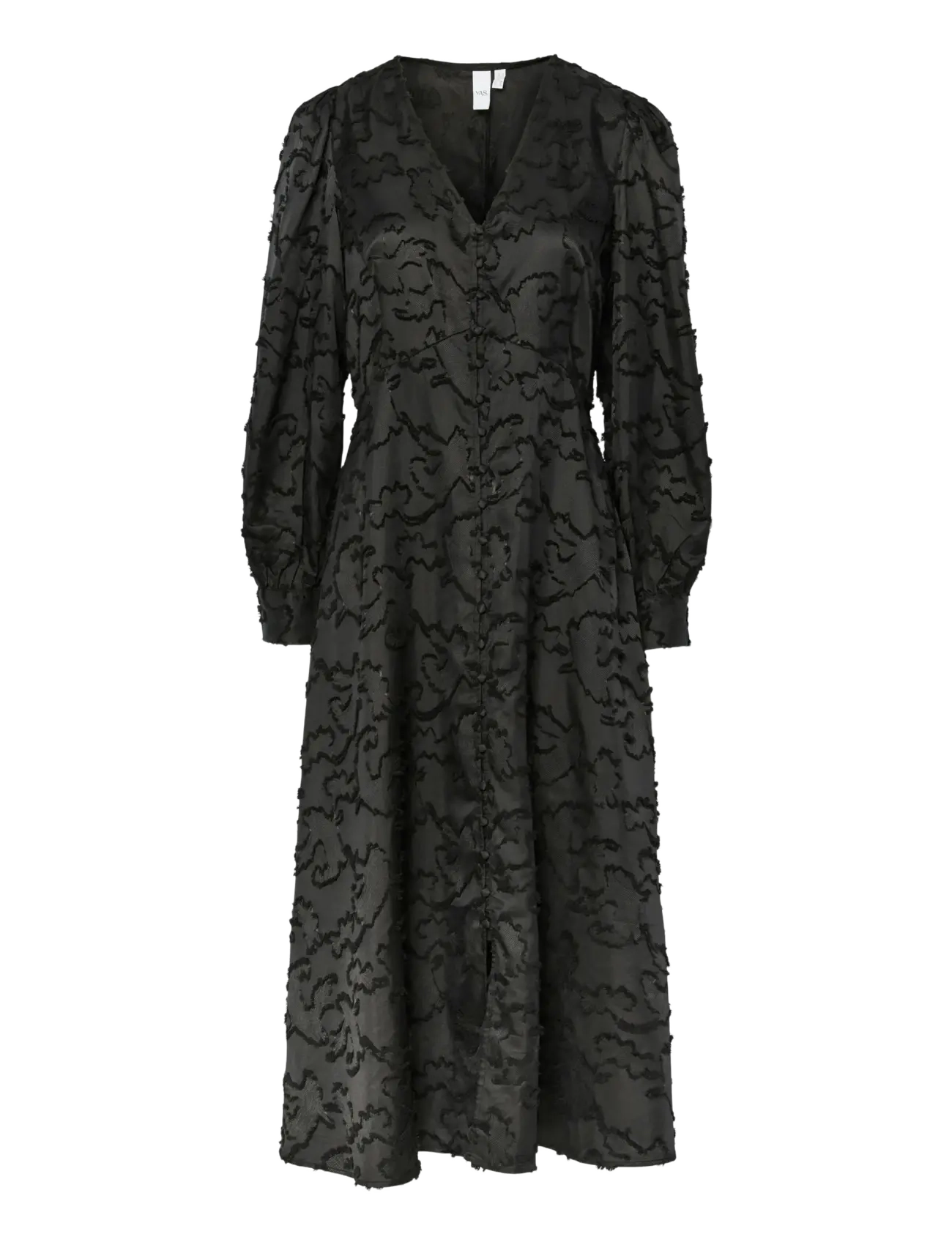 YAS Yaspirana Ls Midi Dress, 36, Black, Kjoler > Knælange Og Midi, Dame