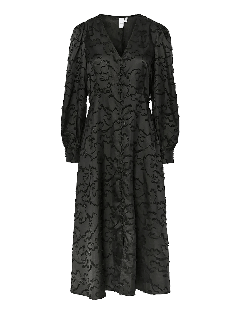 YAS - YASPIRANA LS MIDI DRESS - cocktailkjoler - black - 0