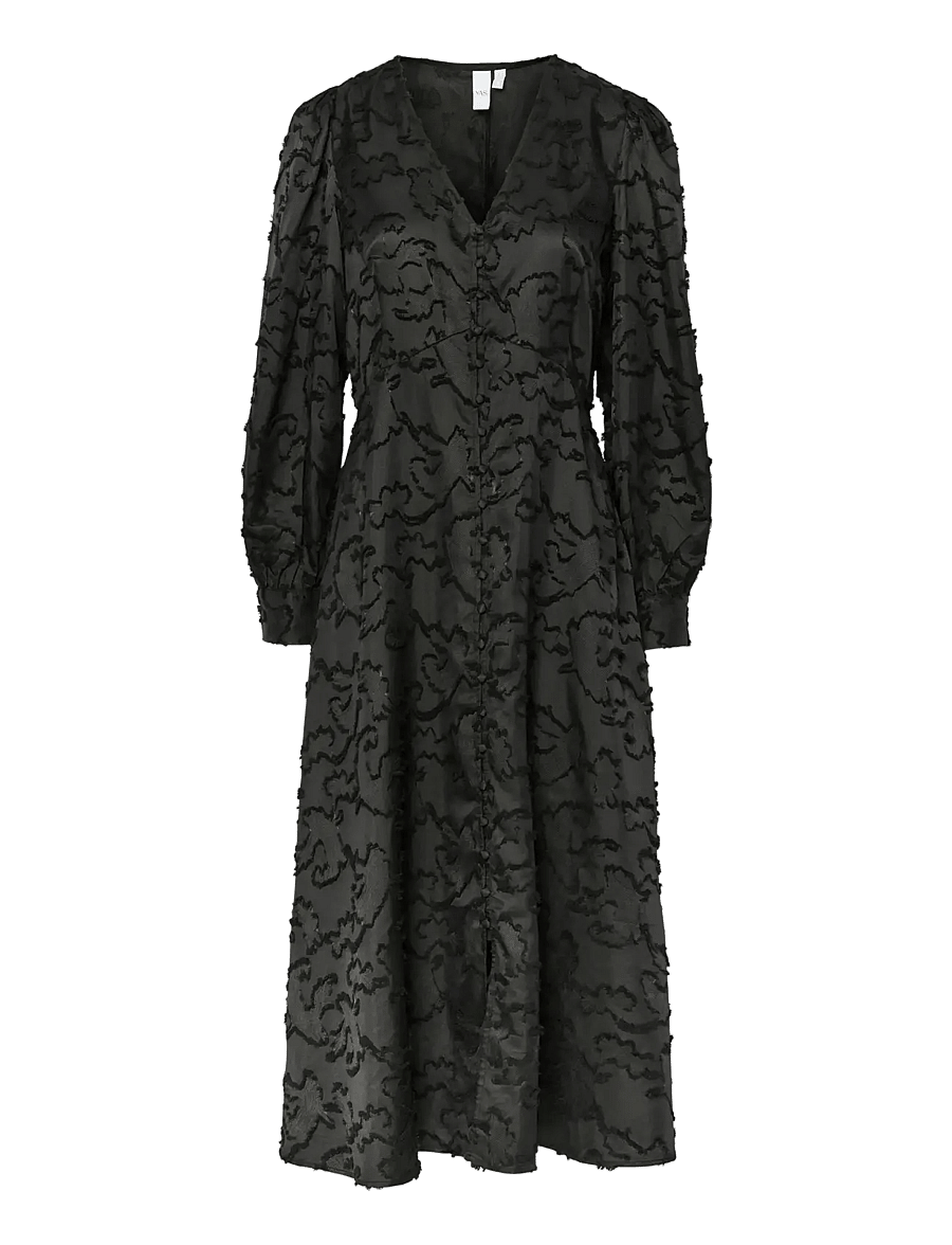 YAS - YASPIRANA LS MIDI DRESS - robes de cocktail - black - 0
