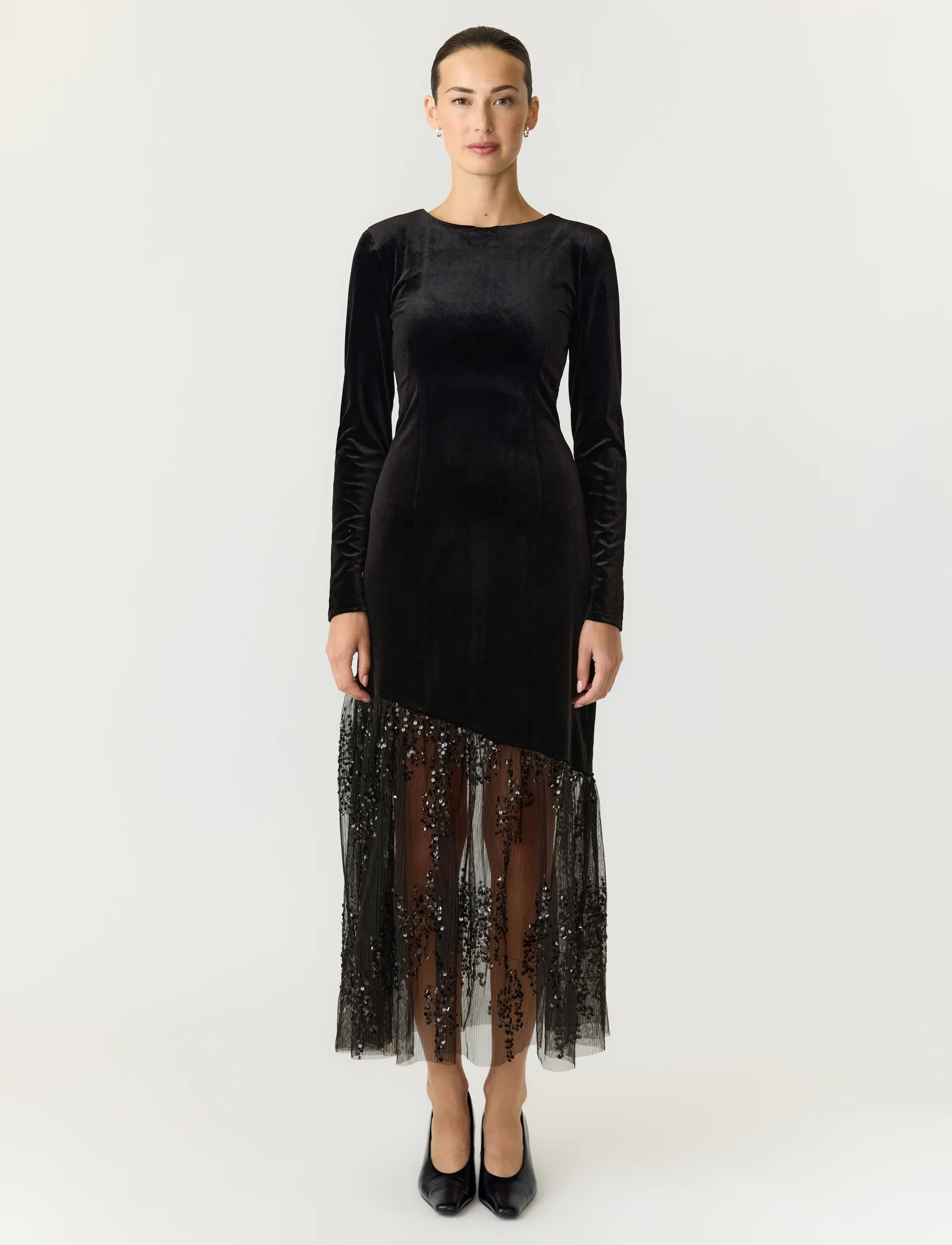 YAS YASTERA LS LONG DRESS - Ilgos suknelės - BLACK / black