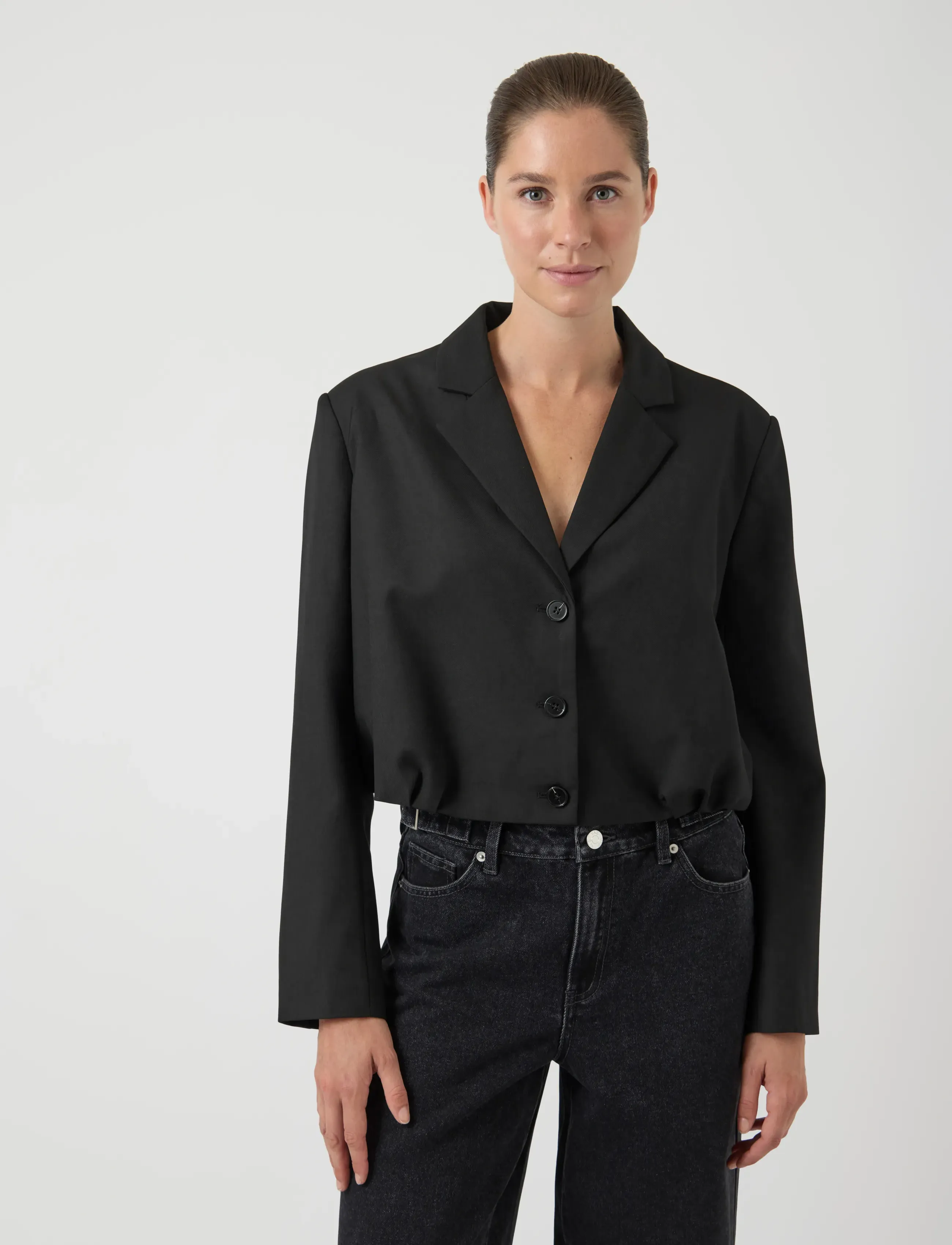 YAS jera Ls Short Blazer S., 38, Blazer, Schwarz - Cropped Frauen