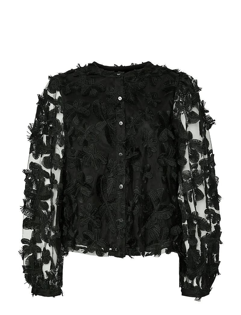 YAS - YASKARLY LS SHIRT - SHOW - long sleeved blouses - black - 1