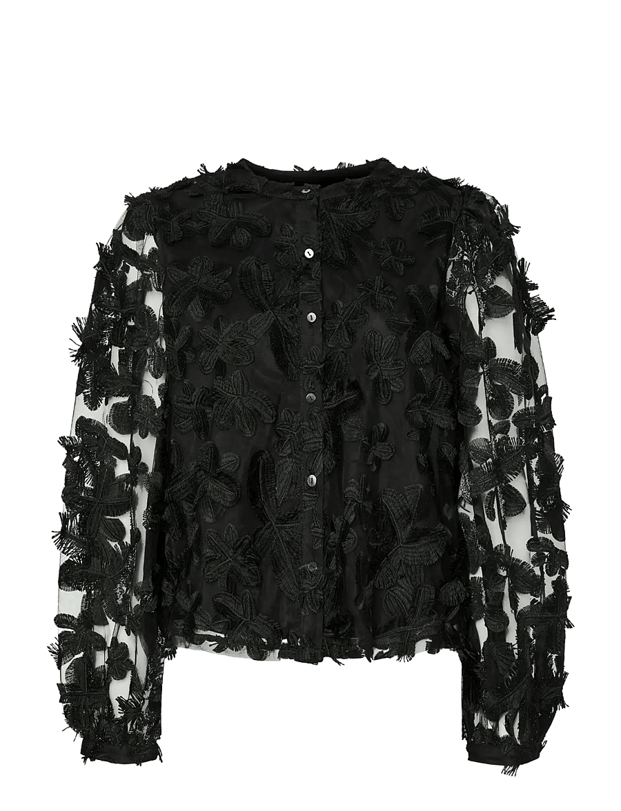 YAS - YASKARLY LS SHIRT NOOS - langerma blússur - black - 1