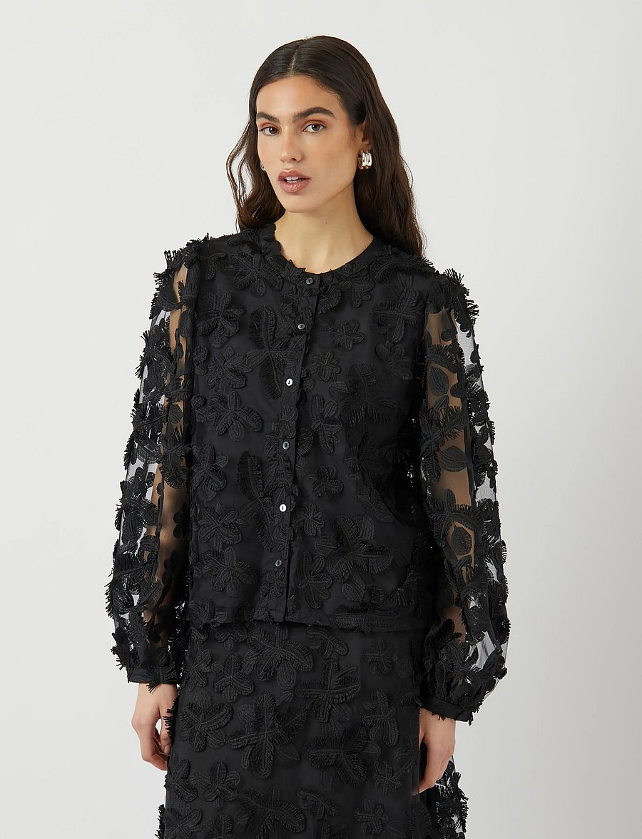 YAS - YASKARLY LS SHIRT NOOS - langerma blússur - black - 0