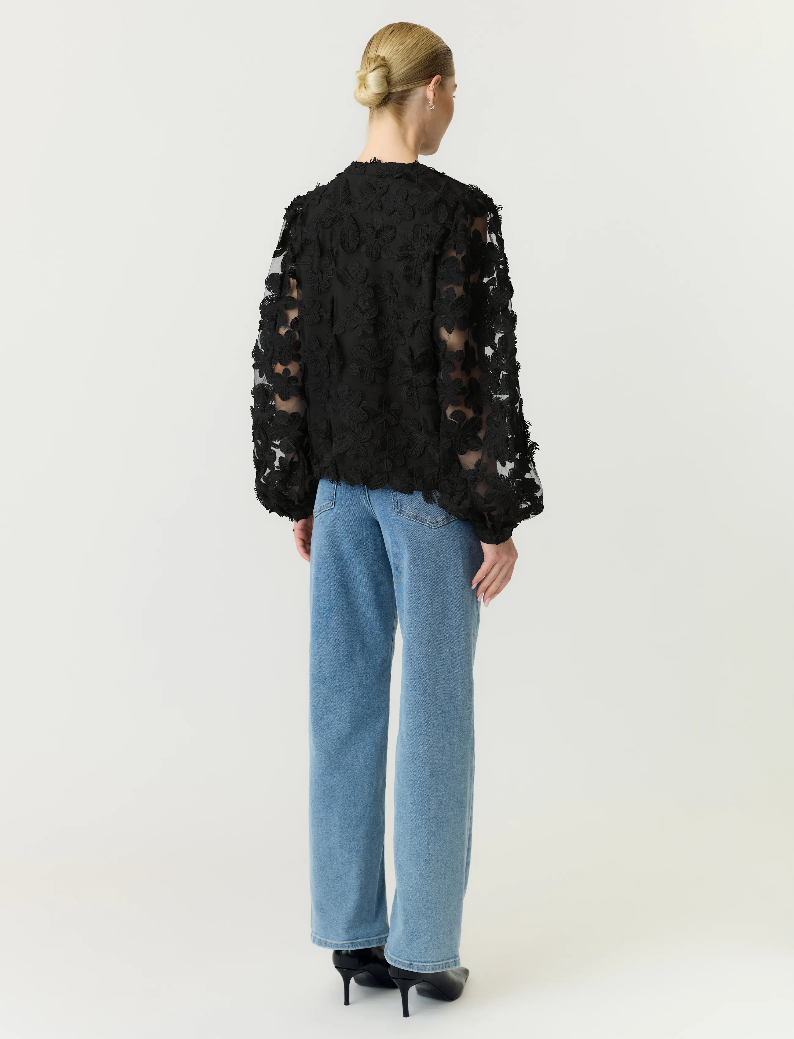 YAS - YASKARLY LS SHIRT NOOS - långärmade blusar - black - 3