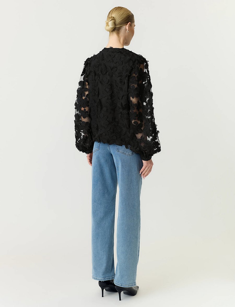 YAS - YASKARLY LS SHIRT NOOS - långärmade blusar - black - 3