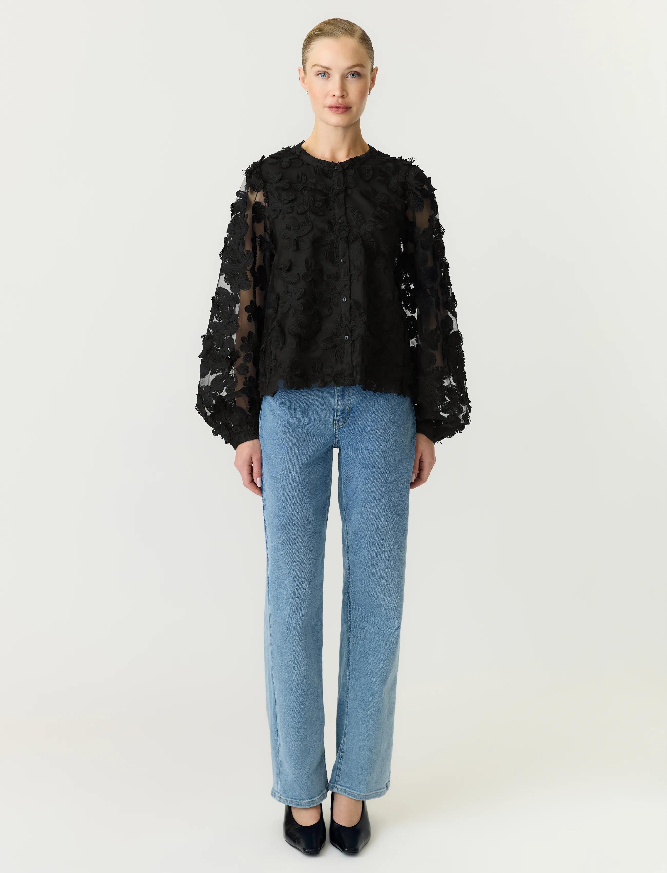 YAS - YASKARLY LS SHIRT NOOS - långärmade blusar - black - 4