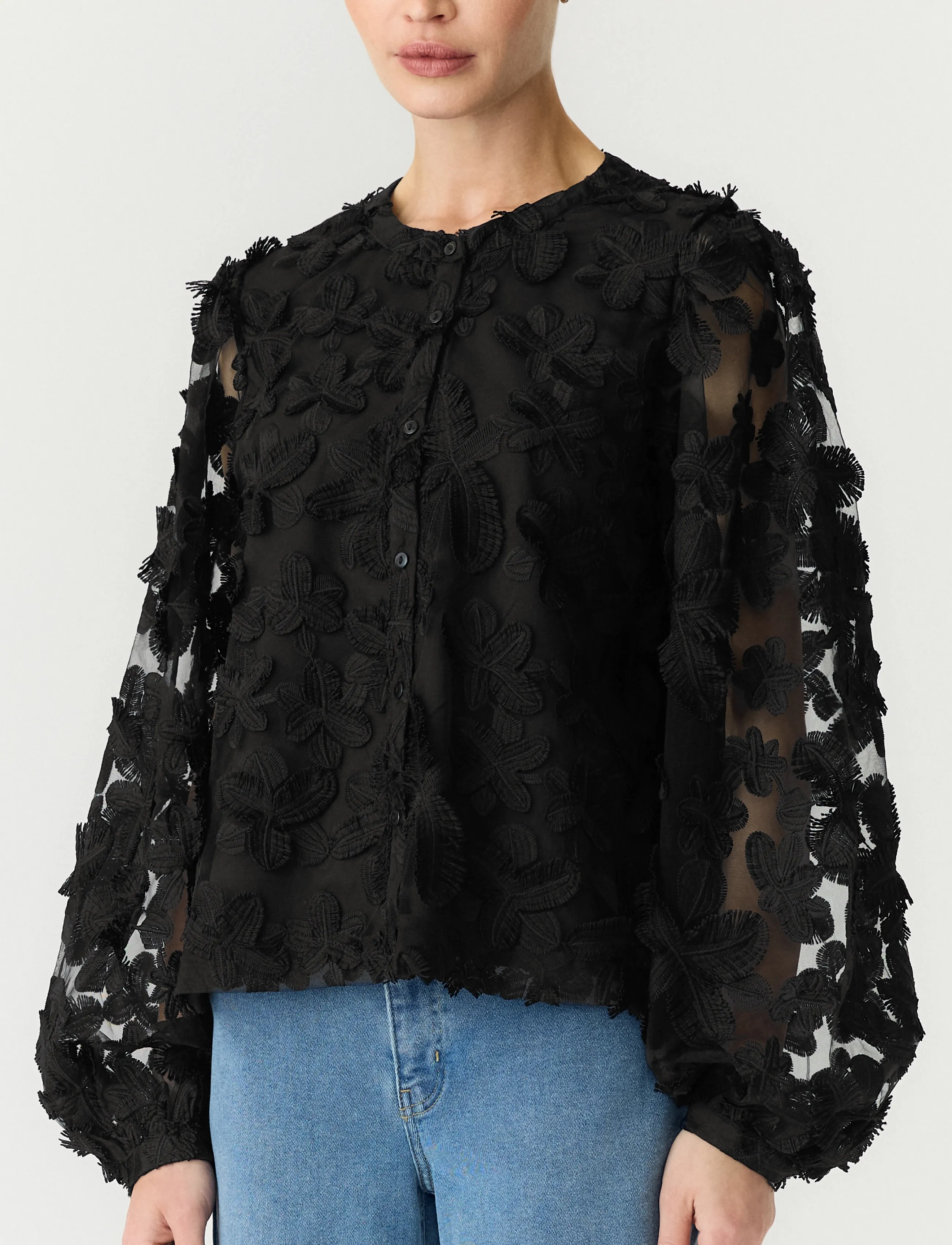 YAS - YASKARLY LS SHIRT NOOS - långärmade blusar - black - 5