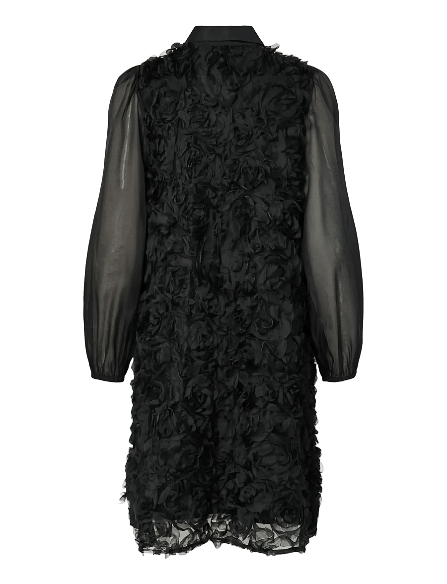 YAS - YASROSSO LS SHIRT DRESS - skjortklänningar - black - 1