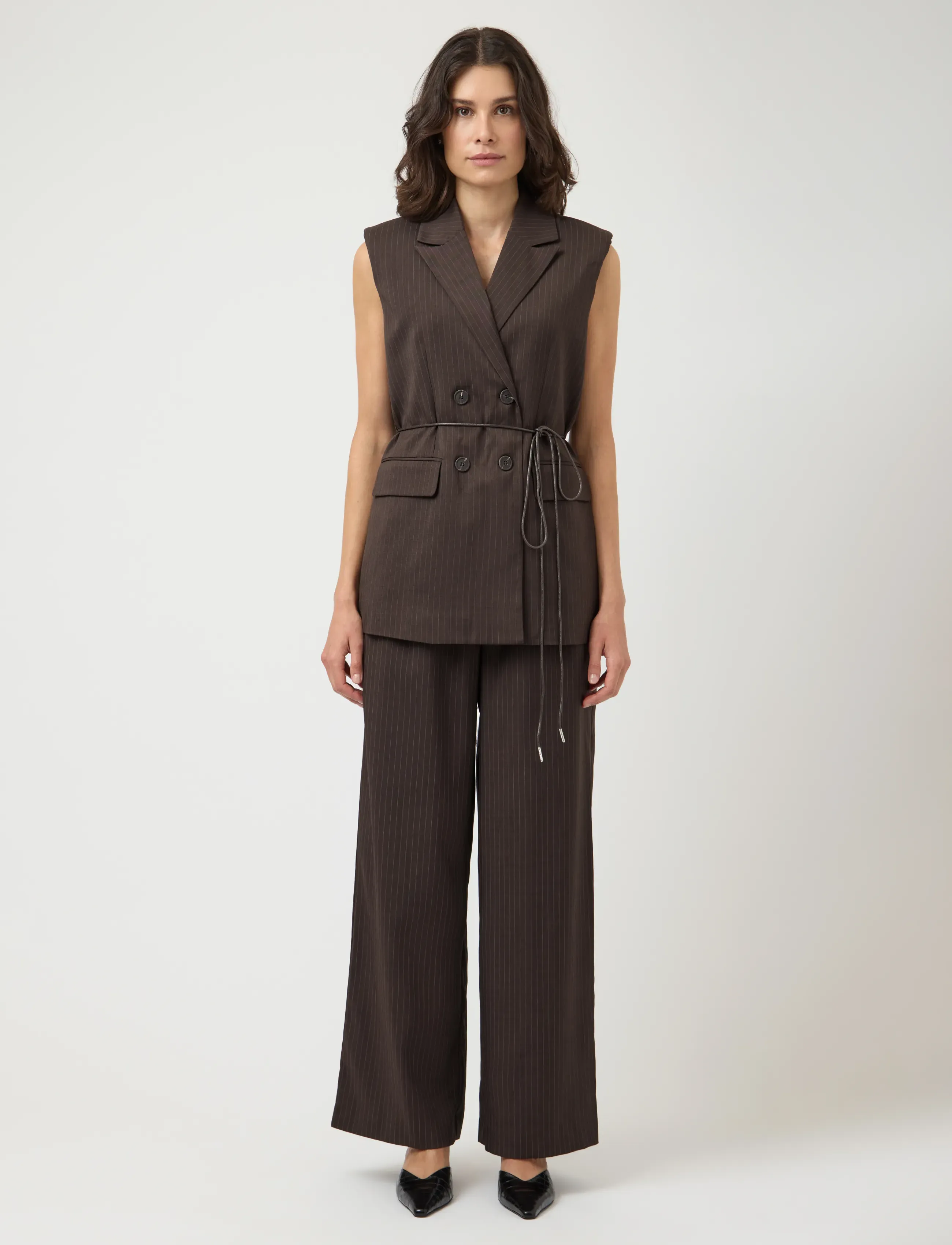 YAS - YASSHIMMA WAISTCOAT - peoriided outlet-hindadega - chocolate brown - 4