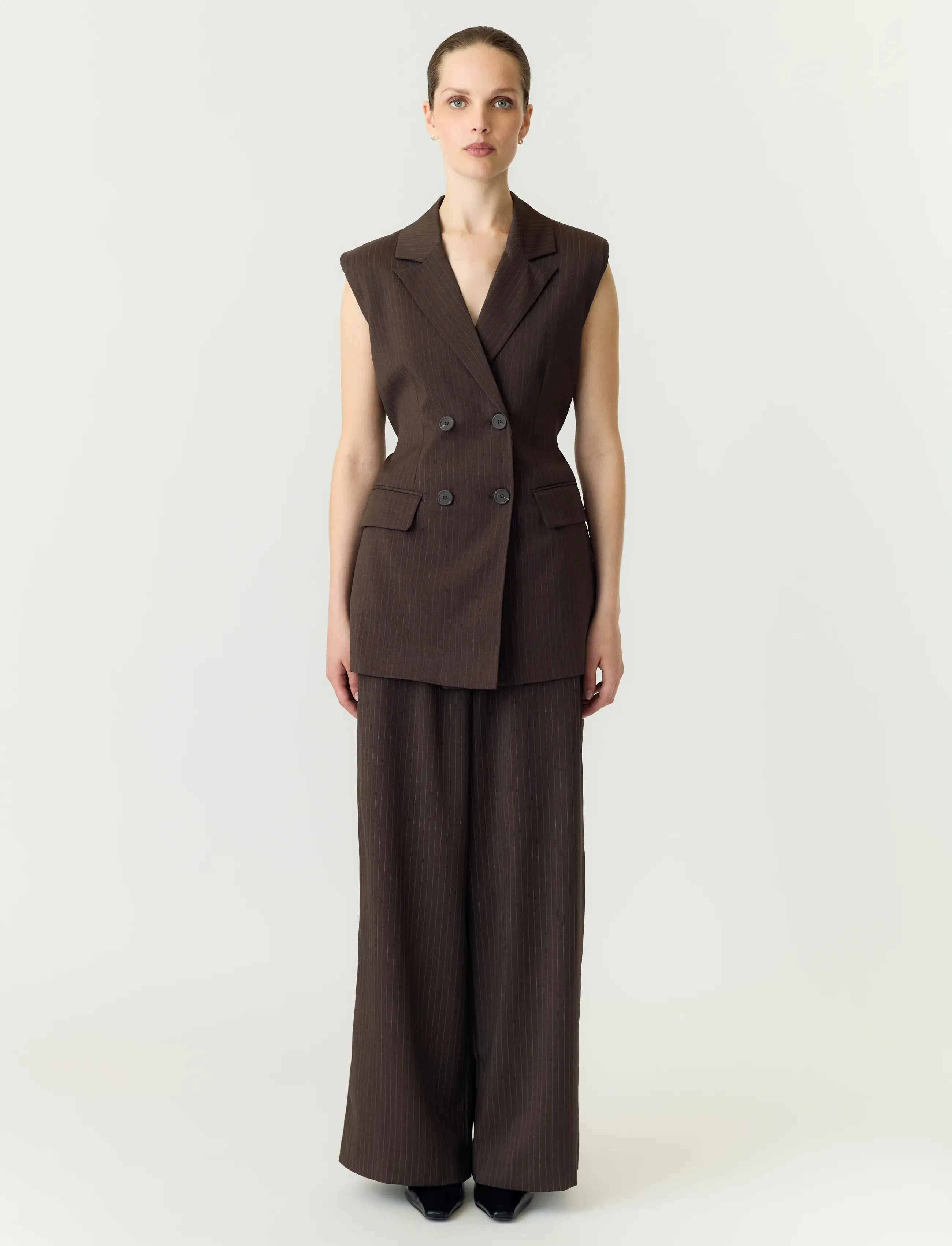 YAS - YASSHIMMA HMW PANT NOOS - laia säärega püksid - chocolate brown - 3