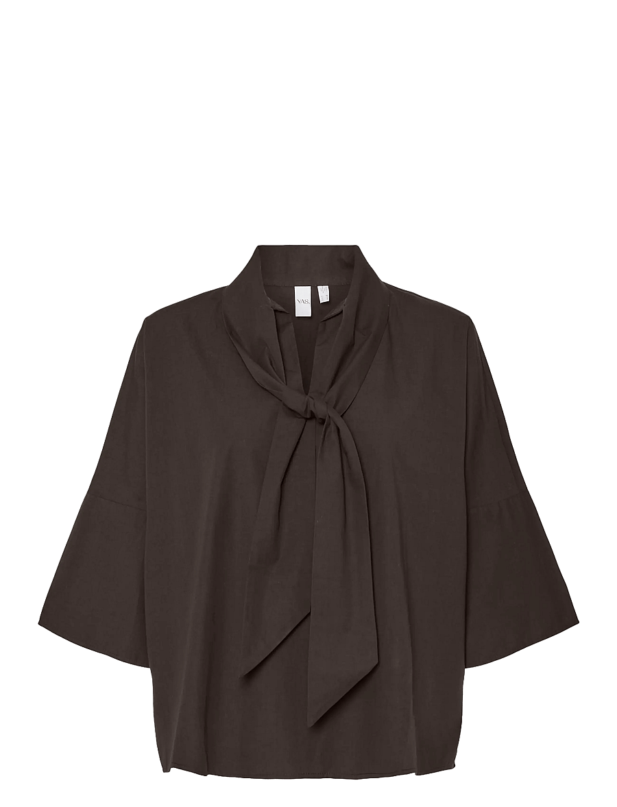 YAS - YASKAREN 3/4 TOP S. - kurzärmelige blusen - coffee bean - 0