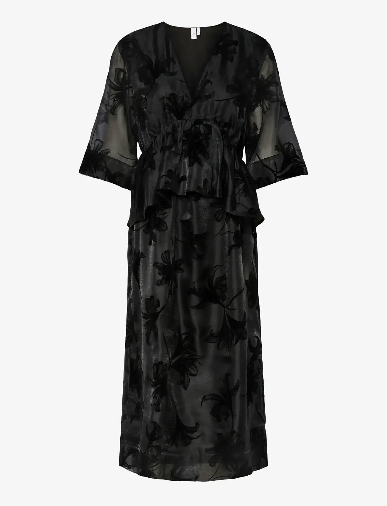 YAS - YASLINGU 3/4 MIDI DRESS - pidulikud kleidid - black - 0