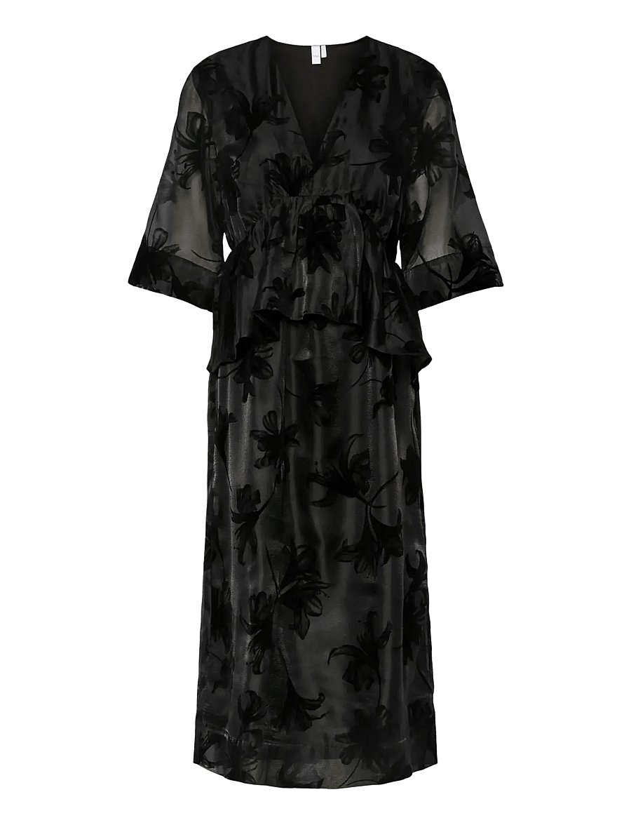 YAS - YASLINGU 3/4 MIDI DRESS - partykleider - black - 0