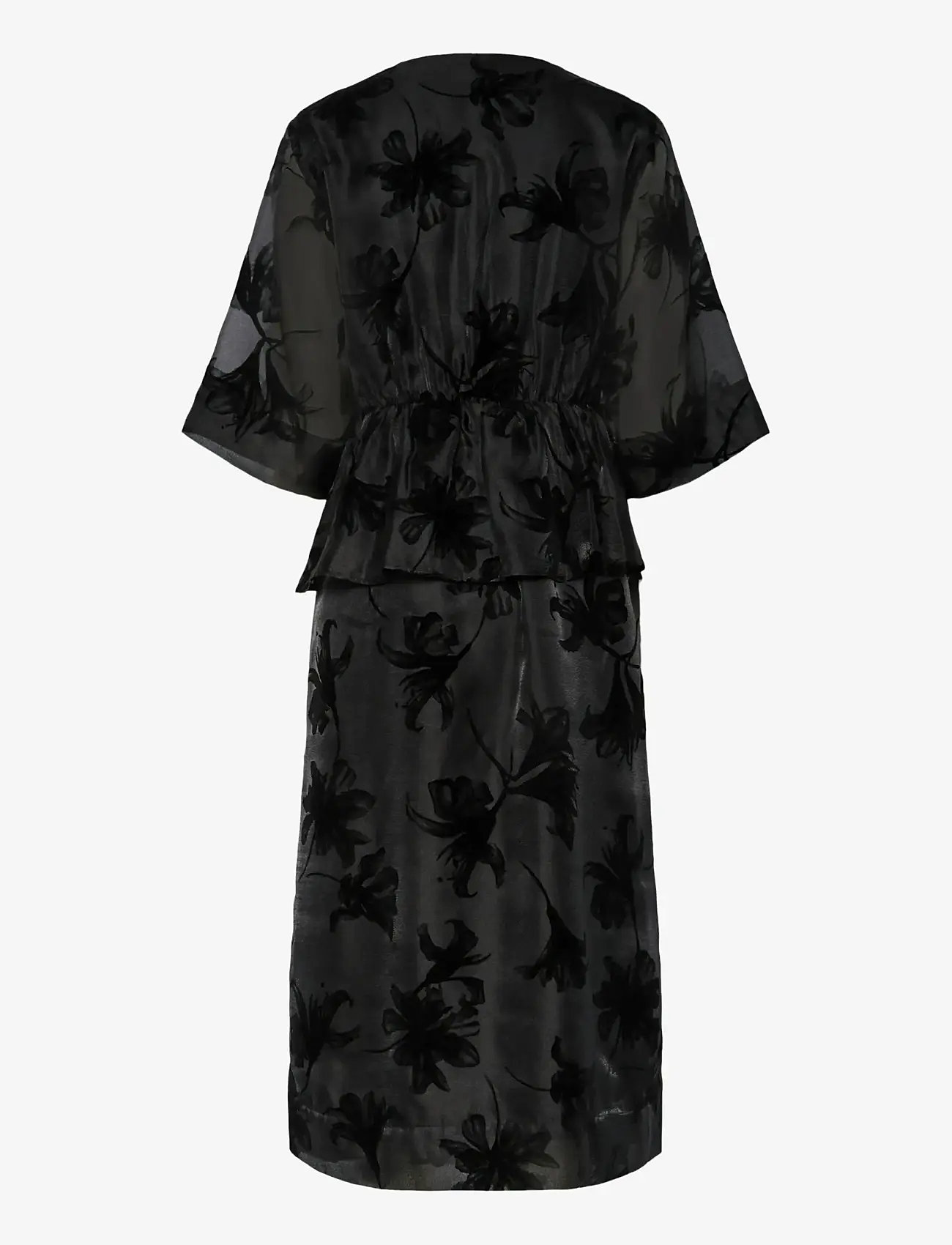 YAS - YASLINGU 3/4 MIDI DRESS - pidulikud kleidid - black - 1