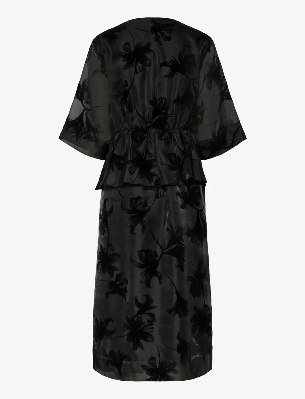 YAS - YASLINGU 3/4 MIDI DRESS - festklänningar - black - 1