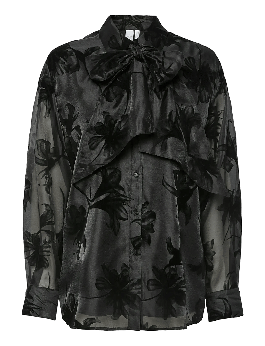 YAS - YASLINGU LS SHIRT - long-sleeved shirts - black - 0