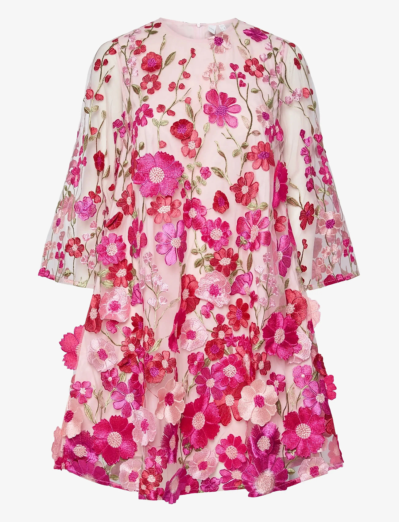 YAS - YASFLOWERING 3/4 DRESS - D2D - short dresses - fuchsia purple - 1