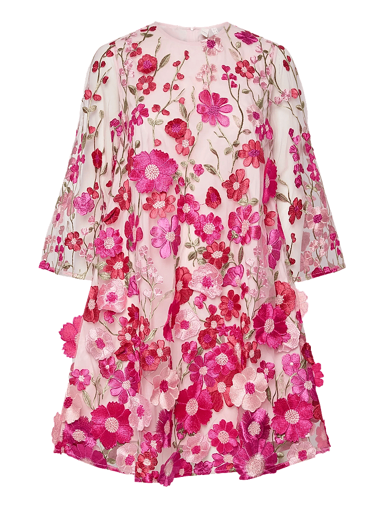 YAS - YASFLOWERING 3/4 DRESS - D2D - short dresses - fuchsia purple - 1